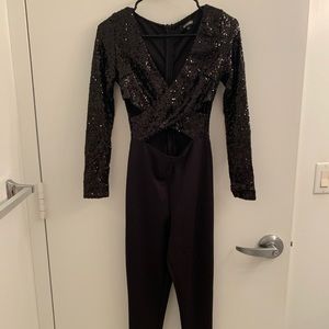 Misguided jumpsuit with sequin detail